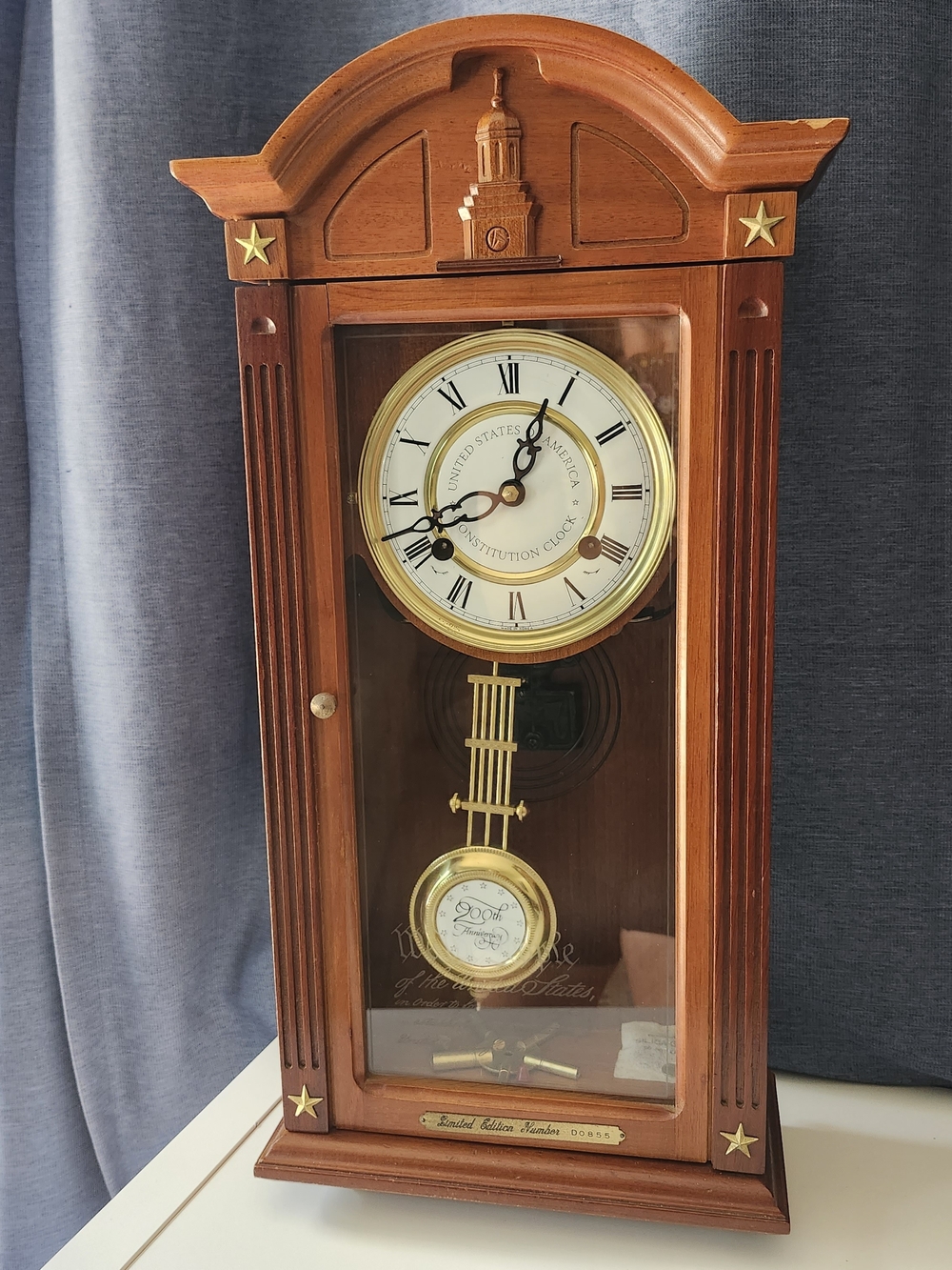 Limited Edition 200th Anniversary U.S Constitution Mechanical Wall Clock Working